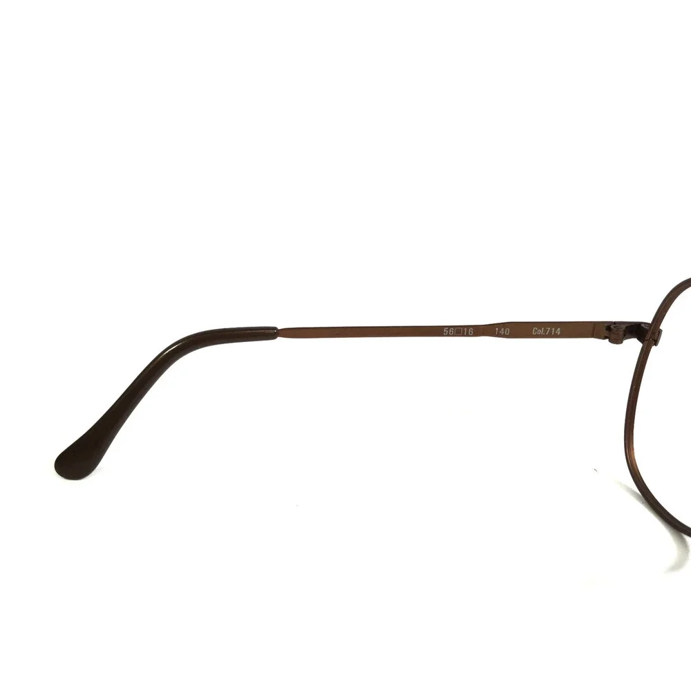 Vintage Record Eyeglasses Frames MK15 Col.714 Brown Aviator Wire Rim 56-16-140